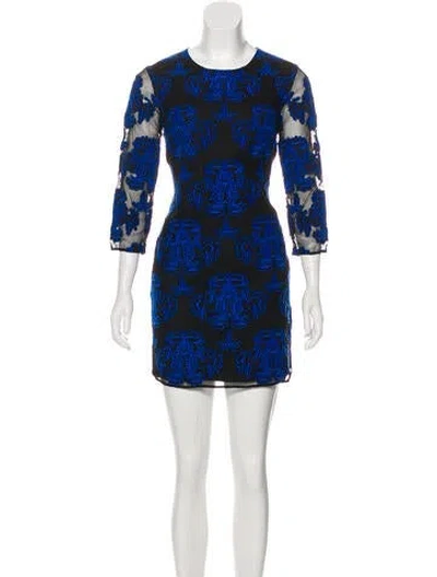 Pre-owned Sachin & Babi Lace Pattern Mini Dress In Black