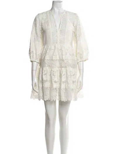 Pre-owned Sachin & Babi Lace Pattern Mini Dress W/ Tags In White