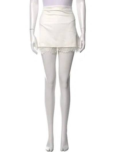 Pre-owned Sachin & Babi Lace Pattern Mini Skirt In Neutrals