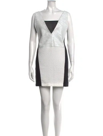 Pre-owned Sachin & Babi Lamb Leather Mini Dress W/ Tags In Black/white