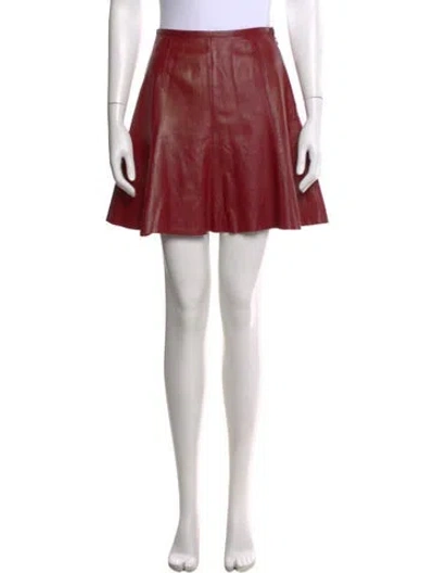Pre-owned Sachin & Babi Lamb Leather Mini Skirt In Red