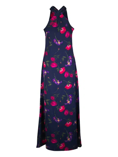 Sachin & Babi Laurant Floral Tie Maxi Dress In Blue
