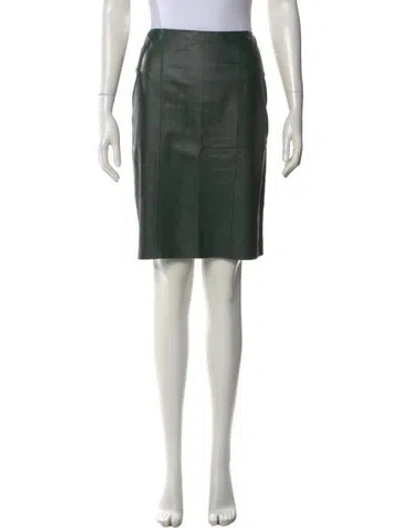 Pre-owned Sachin & Babi Leather Knee-length Skirt In Green