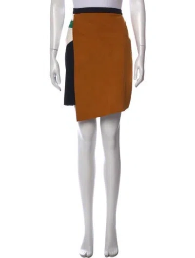 Pre-owned Sachin & Babi Leather Trim Embellishment Knee-length Skirt In Multi