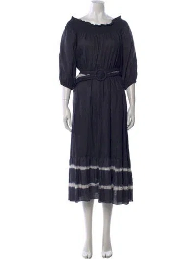 Pre-owned Sachin & Babi Linen Midi Length Dress In Blue