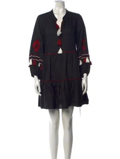 Pre-owned Sachin & Babi Linen Mini Dress In Black