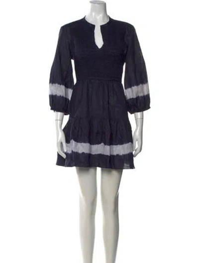 Pre-owned Sachin & Babi Linen Mini Dress In Blue