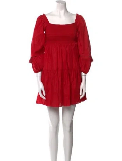 Pre-owned Sachin & Babi Linen Mini Dress In Red