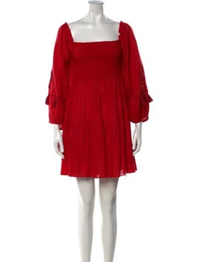 Pre-owned Sachin & Babi Linen Mini Dress In Red