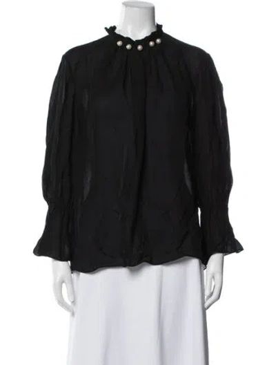 Pre-owned Sachin & Babi Long Sleeve Blouse In Blue