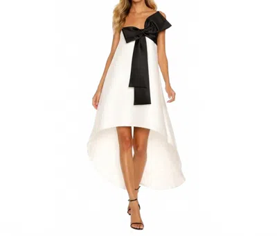 Sachin & Babi Lura Dress Bow High-low Dress In White/ Black In Multi