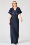 Sachin & Babi Marlene Gown In Blue