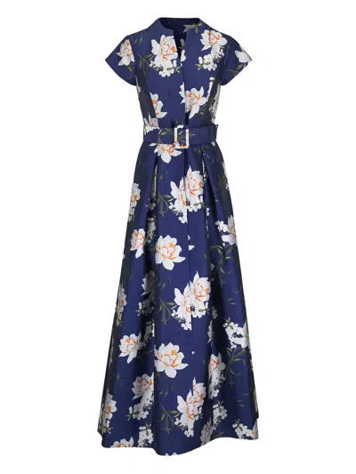 Sachin & Babi Marta Floral Belted Maxi Dress In Blue