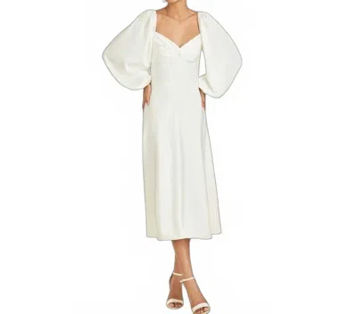 Sachin & Babi Melody Satin Crepe Cutout Midi Dress In Off White