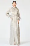 Sachin & Babi Metallic Vera Gown In Silver