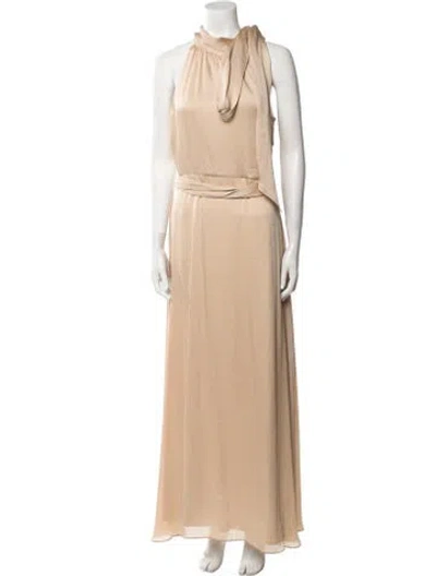 Pre-owned Sachin & Babi Mock Neck Long Dress In Neutral
