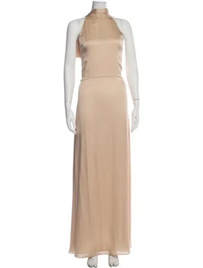 Pre-owned Sachin & Babi Mock Neck Long Dress W/ Tags In Neutral