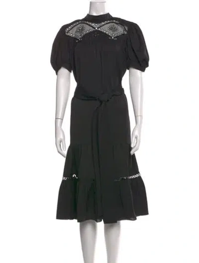 Pre-owned Sachin & Babi Mock Neck Midi Length Dress W/ Tags In Black