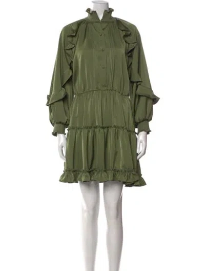 Pre-owned Sachin & Babi Mock Neck Mini Dress In Green