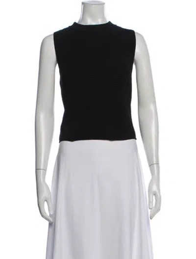 Pre-owned Sachin & Babi Mock Neck Sleeveless Top In Black
