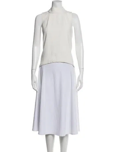 Pre-owned Sachin & Babi Mock Neck Sleeveless Top In White