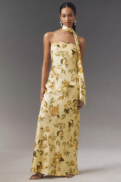 Sachin & Babi Molly Scarf-neck Strapless Column Maxi Dress In Black