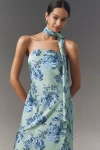 Sachin & Babi Molly Scarf-neck Strapless Column Maxi Dress In Blue