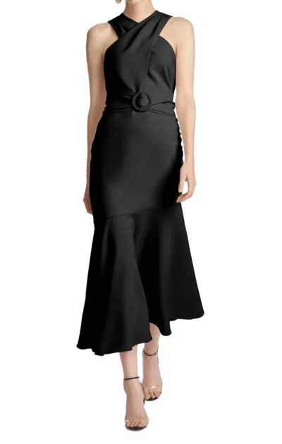 Sachin & Babi Naomi Cross Neck Asymmetric Dress In Black