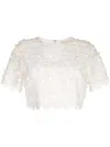 Sachin & Babi Naya Floral-appliqué Crop Top In 白色