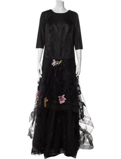 Pre-owned Sachin & Babi Nylon Long Dress In Black