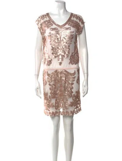 Pre-owned Sachin & Babi Nylon Mini Dress In Pink