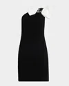 Sachin & Babi Odette Sleeveless One-shoulder Bow Dress In Black