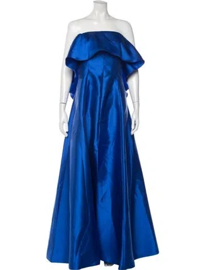 Pre-owned Sachin & Babi Off-the-shoulder Long Dress In Blue