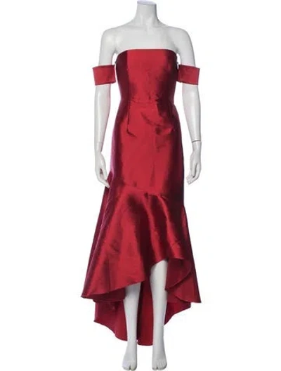 Pre-owned Sachin & Babi Off-the-shoulder Long Dress In Red