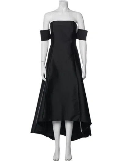 Pre-owned Sachin & Babi Off-the-shoulder Midi Length Dress In Black