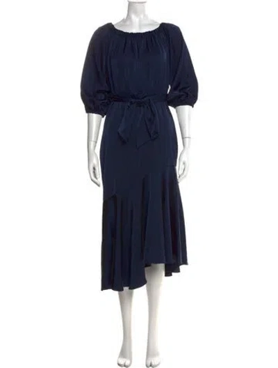 Pre-owned Sachin & Babi Off-the-shoulder Midi Length Dress In Blue