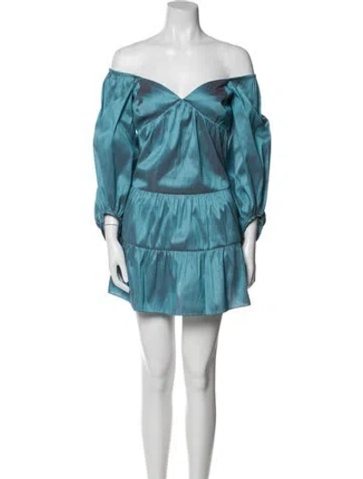 Pre-owned Sachin & Babi Off-the-shoulder Mini Dress W/ Tags In Blue