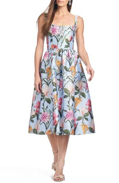 Sachin & Babi Olena Floral Mikado Cocktail Dress In Multi