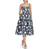 Sachin & Babi Olena Floral Mikado Midi Cocktail Dress In Multi