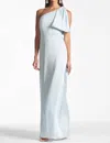 Sachin & Babi One Shoulder Bow Chelsea Gown In Ice Blue