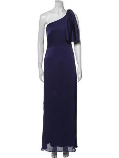 Pre-owned Sachin & Babi One-shoulder Long Dress In Blue