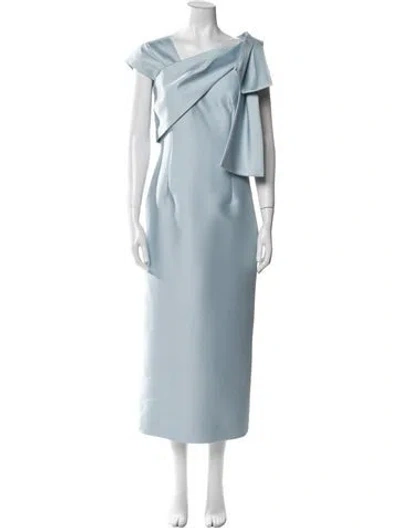 Pre-owned Sachin & Babi One-shoulder Long Dress In Blue