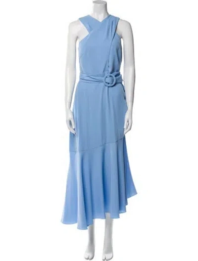 Pre-owned Sachin & Babi One-shoulder Long Dress In Blue