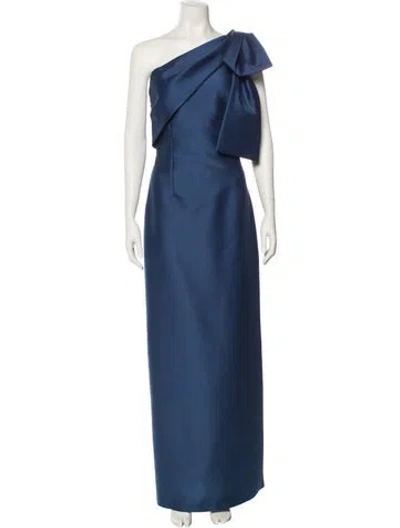 Pre-owned Sachin & Babi One-shoulder Long Dress In Blue