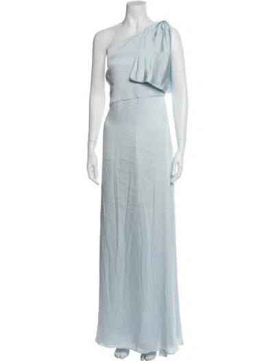 Pre-owned Sachin & Babi One-shoulder Long Dress In Blue