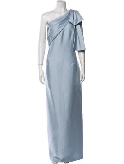 Pre-owned Sachin & Babi One-shoulder Long Dress In Blue