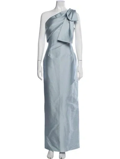 Pre-owned Sachin & Babi One-shoulder Long Dress In Blue