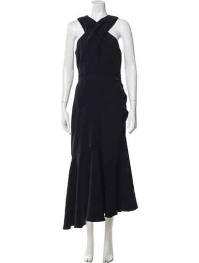 Pre-owned Sachin & Babi One-shoulder Long Dress In Blue