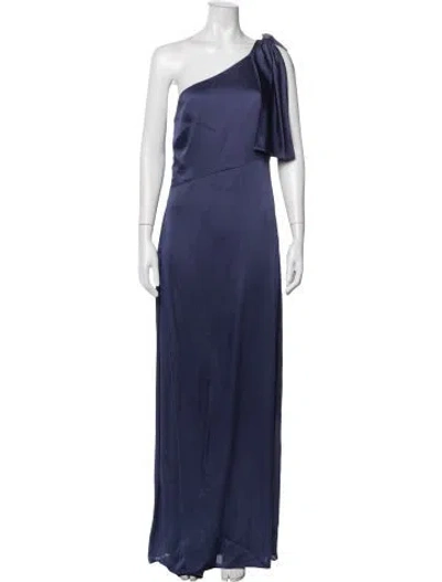 Pre-owned Sachin & Babi One-shoulder Long Dress In Blue