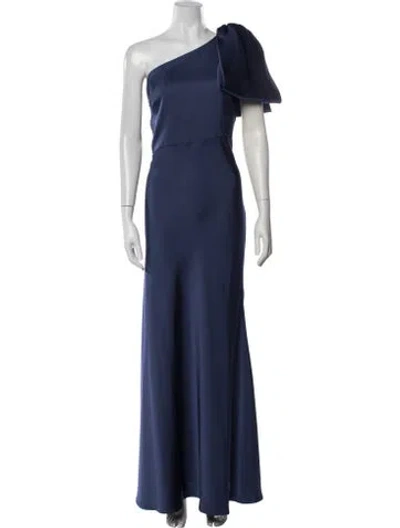 Pre-owned Sachin & Babi One-shoulder Long Dress In Blue